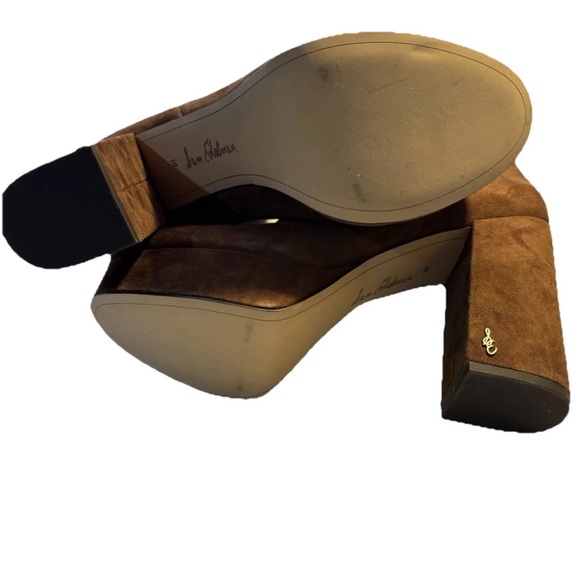 Sam Edelman Brown Suede Platform Ankle Boot - Picture 7 of 8